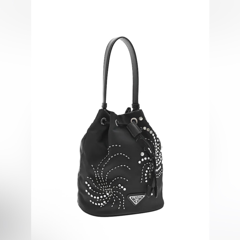 Prada Black Crystal Embellished Shoulder Bag